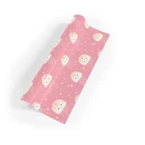 Playful Pink Jellyfish Wrapping Paper