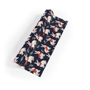 Festive Scarfed Bunnies Wrapping Paper