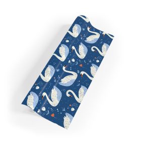Charming Swans and Flowers Wrapping Paper