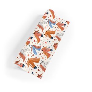 Charming Horse Design Wrapping Paper with Hearts