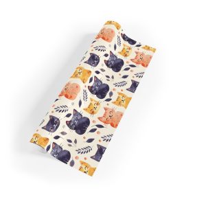 Charming Cat Party Wrapping Paper with playful kittens and festive gifts