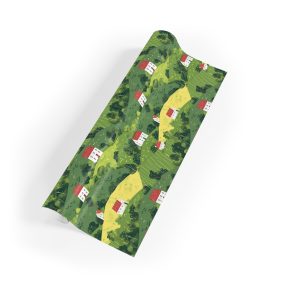 Lush Hillside Homes Wrapping Paper