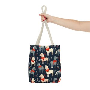 Frolicsome Holiday Horses Reusable Gift Tote Bag