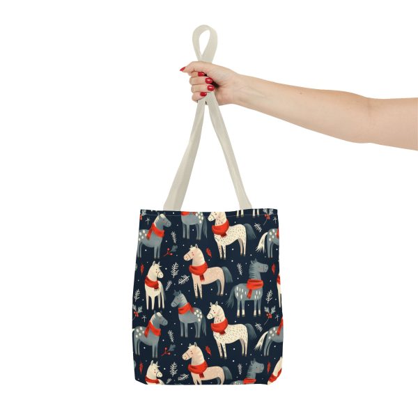 Frolicsome Holiday Horses Reusable Gift Tote Bag