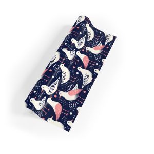 Navy Blue Seagulls Wrapping Paper