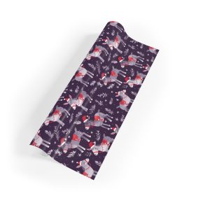 Eco-Friendly Wrapping Paper with Festive Donkeys in Santa Hats
