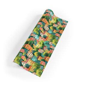 Charming Hillside Town Wrapping Paper