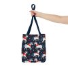 Reusable Gift Tote Bag with Festive Unicorns in Winter Scarves