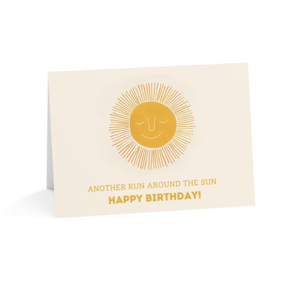 Radiant Eco-Friendly Greeting Card with Golden Sun Design