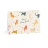 Eco-Friendly Greeting Card Featuring Playful Cats and Colorful Leaves