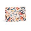 Eco-Friendly Thank You Card with Whimsical Birds and Colorful Foliage