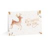 Graceful deer-themed New Year greeting card with golden accents