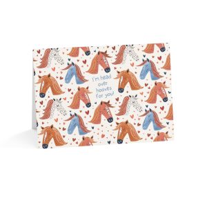 Eco-Friendly Greeting Card with Horse and Heart Designs