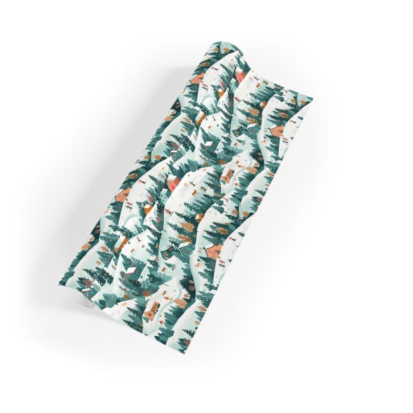 Winter Village Scene Wrapping Paper