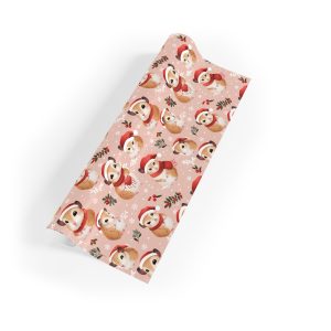 Eco-Friendly Wrapping Paper with Festive Christmas Hamsters Design