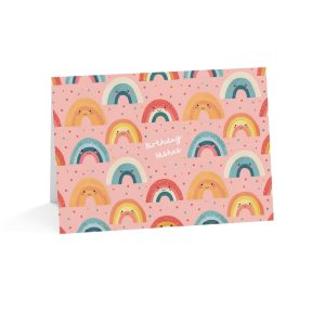 Eco-Friendly Birthday Card with Cheerful Rainbows and Confetti