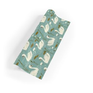 Serene Swan Pond Wrapping Paper