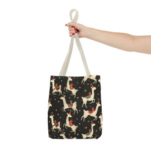 Reusable Gift Tote Bag - Festive Llamas with Gifts