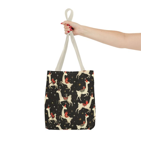 Reusable Gift Tote Bag - Festive Llamas with Gifts