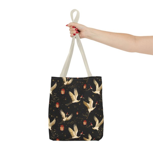 Joyful Cranes Flying with Gifts Reusable Gift Tote Bag