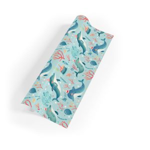 Birthday Dolphins Wrapping Paper with Sea-Themed Design