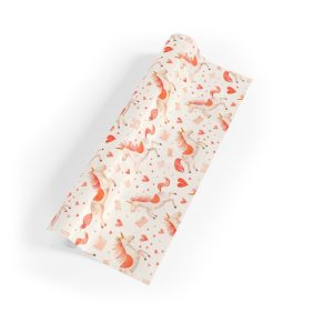 Eco-Friendly Wrapping Paper with Fanciful Unicorns and Heart Balloons