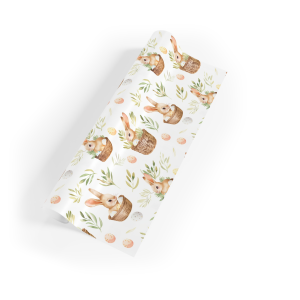 "Eco-Friendly Wrapping Paper featuring Bunnies and Easter Eggs