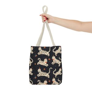 Playful Snow Leopards with Balloons and Gifts Reusable Gift Tote Bag