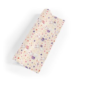 Charming Bunny Hearts Wrapping Paper with Pastel Design