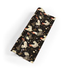 Eco-Friendly Wrapping Paper featuring Roosters and Eggs
