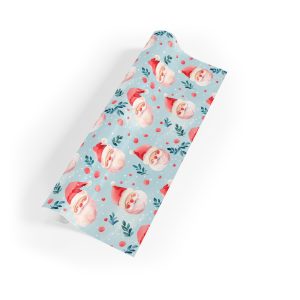 Jolly Santa Faces Eco-Friendly Wrapping Paper