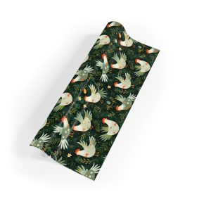 Eco-Friendly Wrapping Paper featuring Flying Hens and Stars