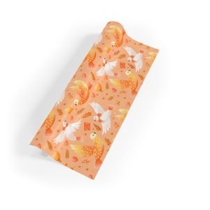 Eco-Friendly Wrapping Paper with Flying Love Birds and Hearts
