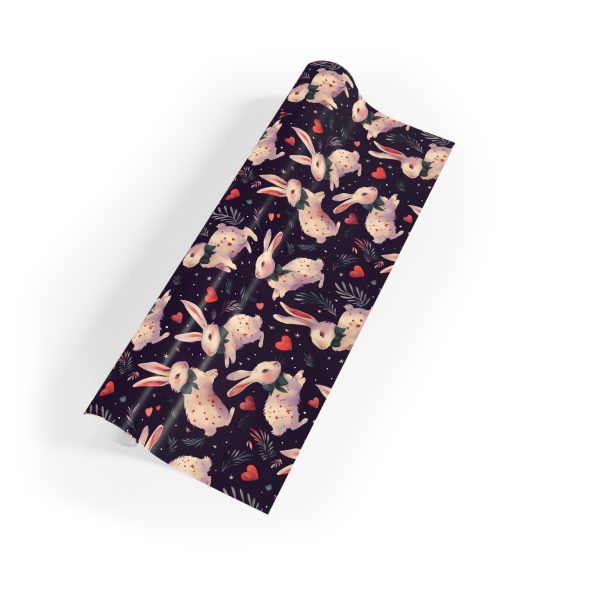 Eco-Friendly Wrapping Paper with Adorable Bunnies and Hearts
