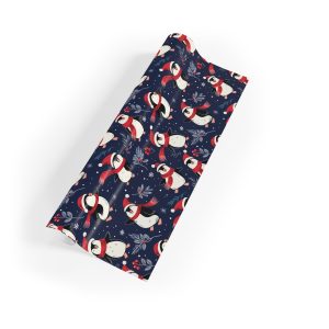 Holiday Penguins Wrapping Paper with Festive Design