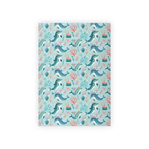 Birthday Dolphins Wrapping Paper with Sea-Themed Design