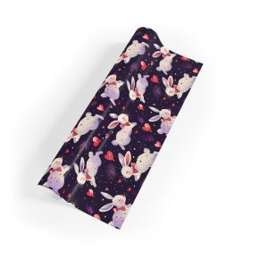 Eco-Friendly Wrapping Paper with Playful Bunnies and Hearts