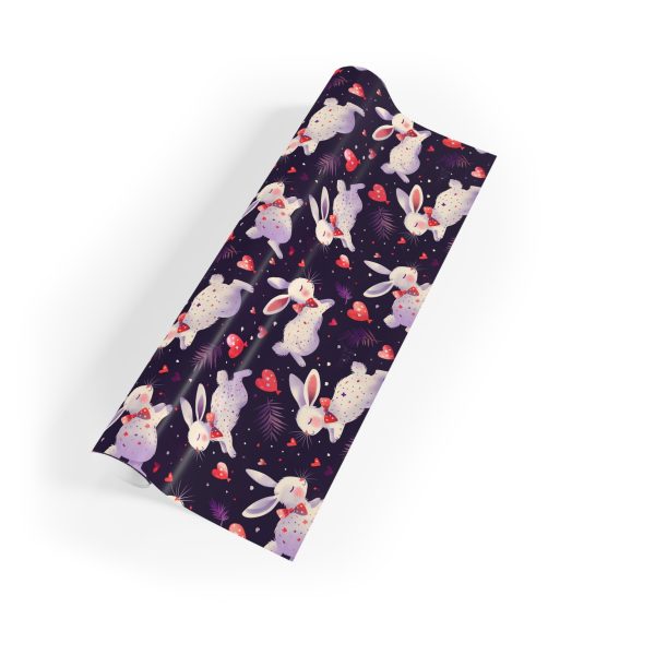 Eco-Friendly Wrapping Paper with Playful Bunnies and Hearts