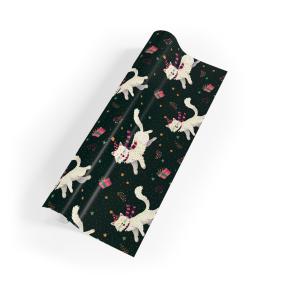 Jolly Cats in Scarves and Hats Eco-Friendly Wrapping Paper