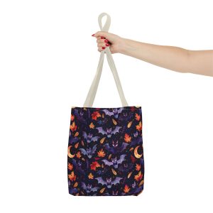 Spooky Bats and Autumn Leaves Halloween Reusable Gift Tote Bag