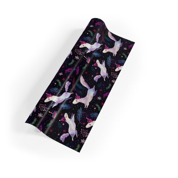 Frolicsome Arctic Ferrets with Birthday Party Hat Eco-Friendly Wrapping Paper