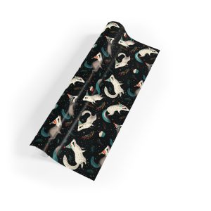 Frolicsome Badgers in Party Hats with Cupcakes Eco-Friendly Wrapping Paper