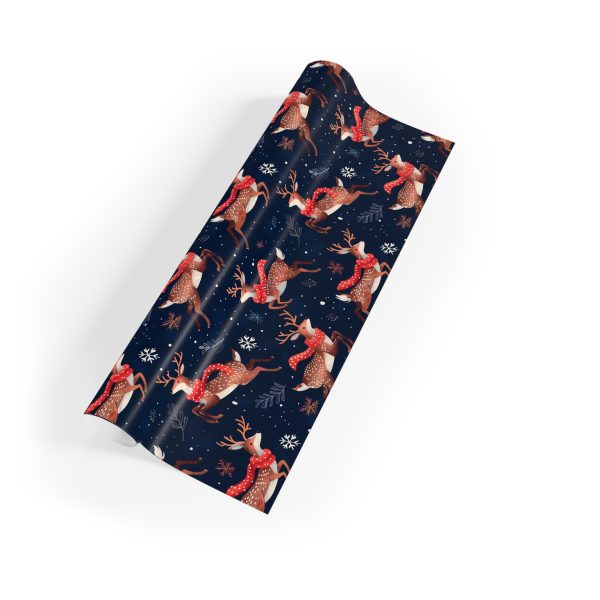 Jolly Reindeer in Scarves Eco-Friendly Wrapping Paper