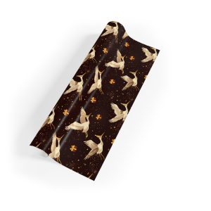 Playful Cranes in Party Hats with Gifts Eco-Friendly Wrapping Paper