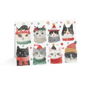 Holiday Cats in Festive Attire - Eco-Friendly Greeting Card