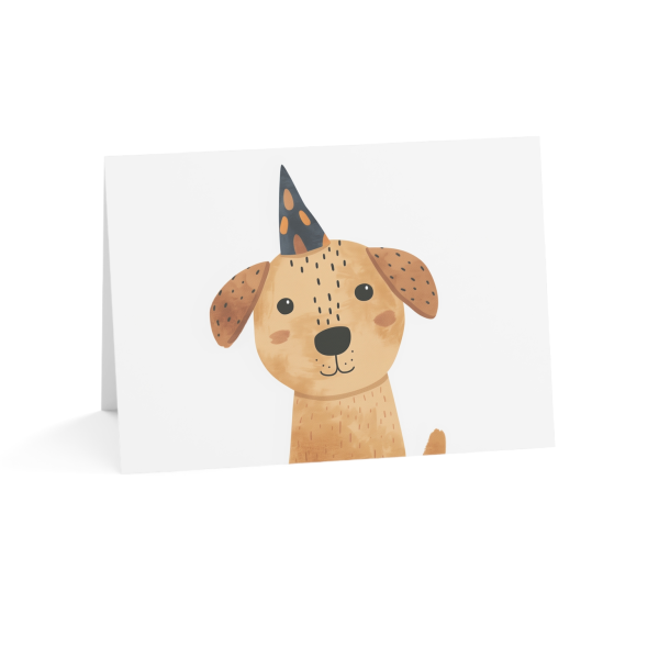 Cute Dog with Party Hat Eco-Friendly Greeting Card