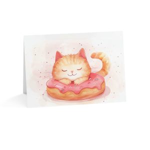 Cute Cat Inside Donut Greeting Card - Eco-Friendly