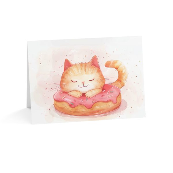 Cute Cat Inside Donut Greeting Card - Eco-Friendly