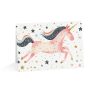 Magical Unicorn Greeting Card - Pink, Gold, and Stars