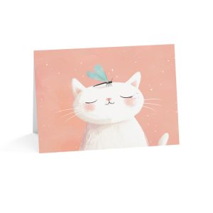 Peaceful Cat with Dragonfly Eco-Friendly Greeting Card